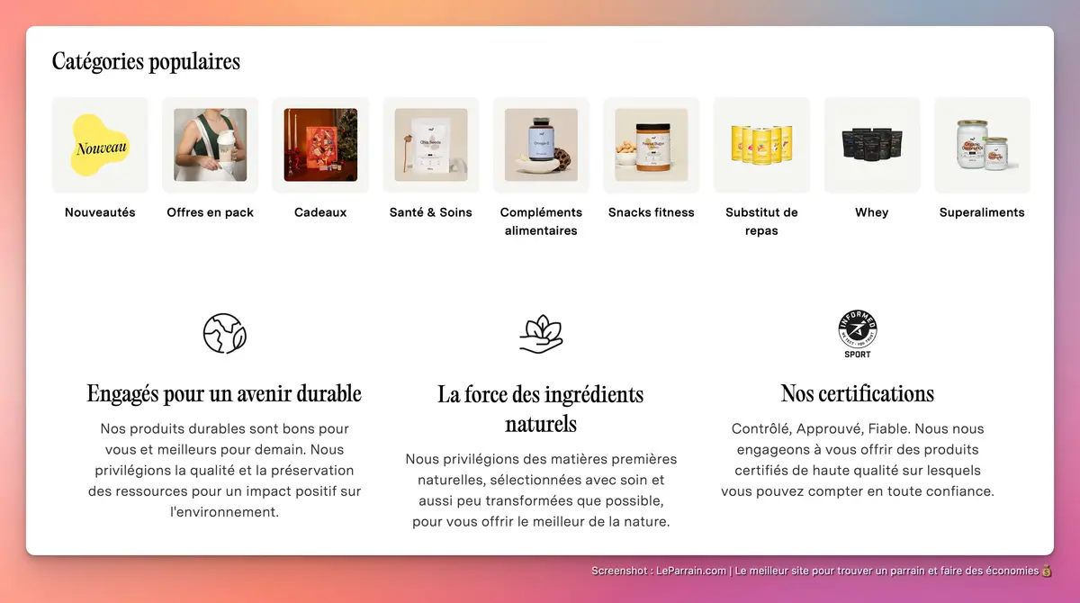 Capture d'écran 1 du programme de parrainage nu3