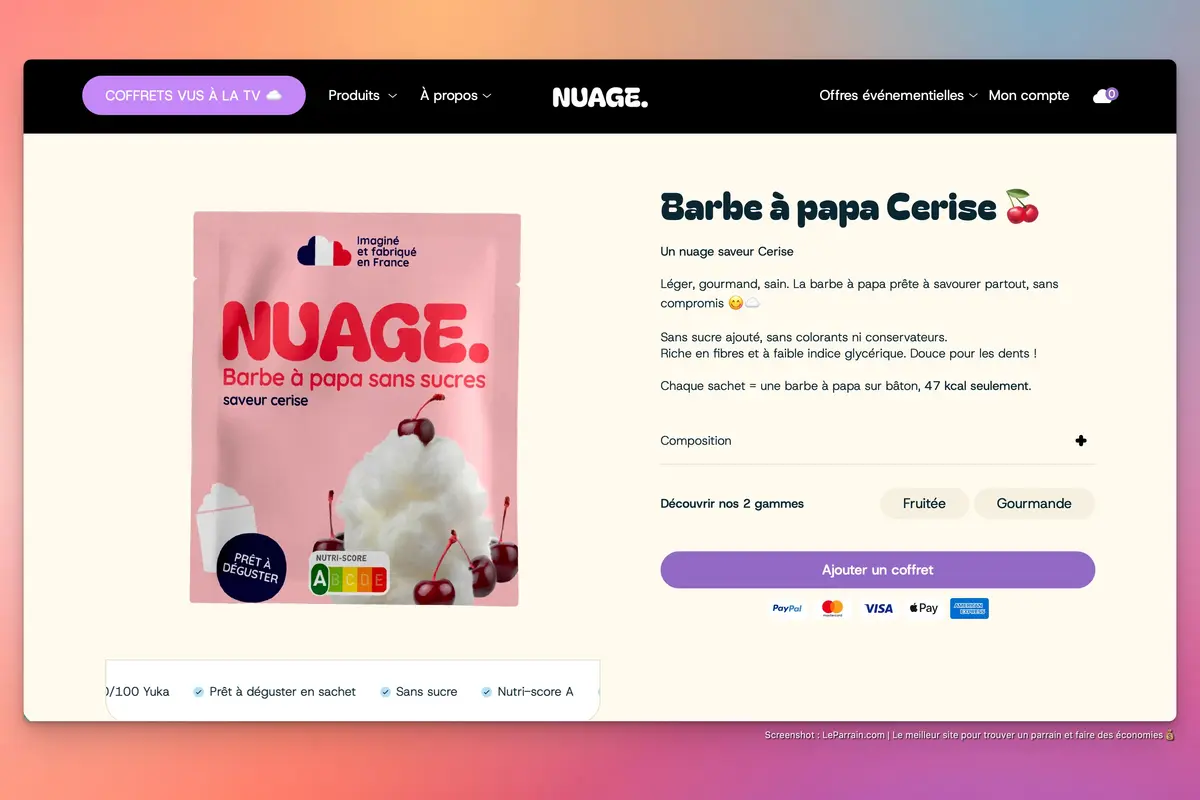 Capture d'écran 1 du programme de parrainage Nuage