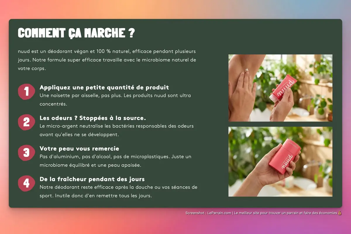 Capture d'écran 3 du programme de parrainage Nuud