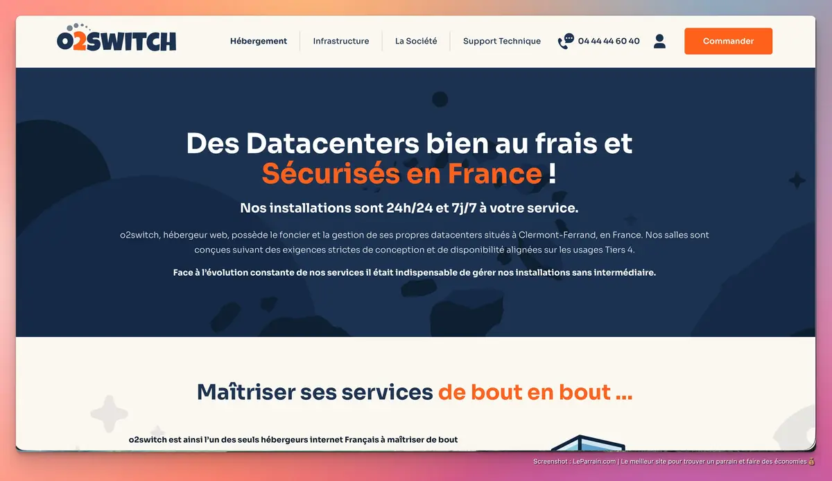 Capture d'écran 3 du programme de parrainage o2switch