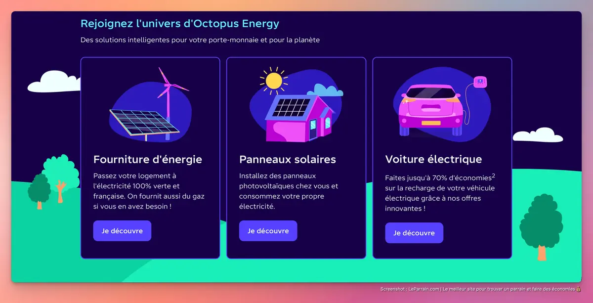 Capture d'écran 1 du programme de parrainage Octopus Energy