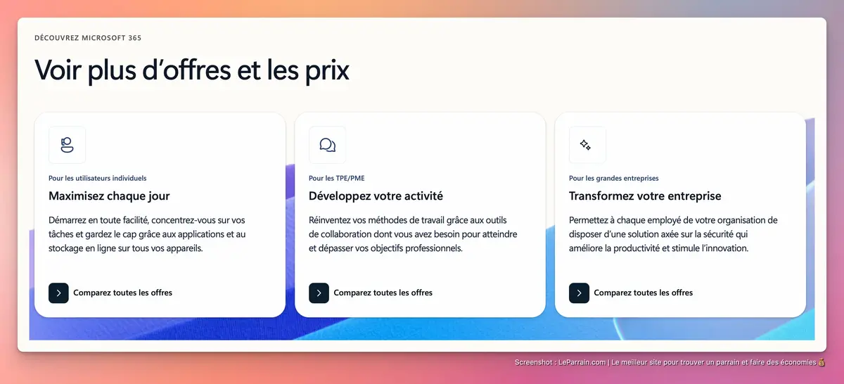 Capture d'écran 1 du programme de parrainage OneDrive