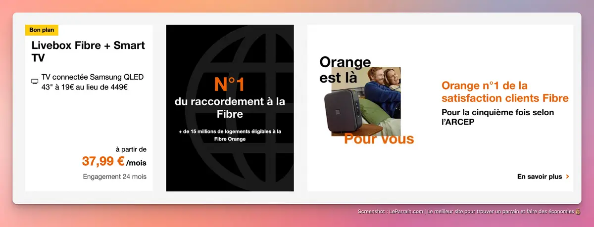Capture d'écran 2 du programme de parrainage Orange