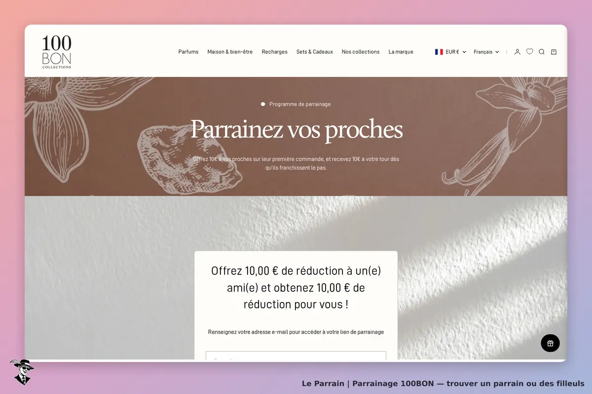 Page parrainage de 100BON