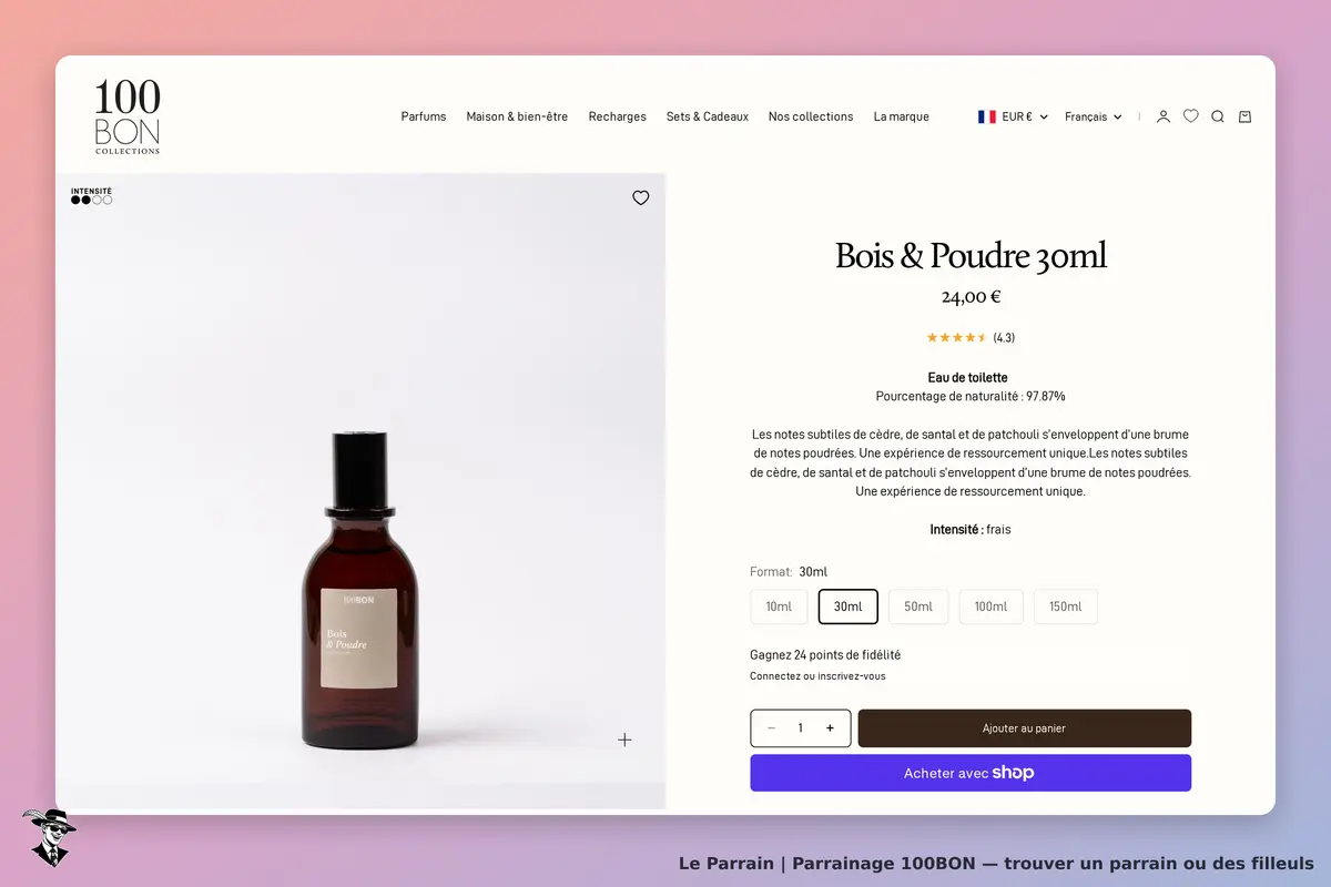 Page produit de 100BON