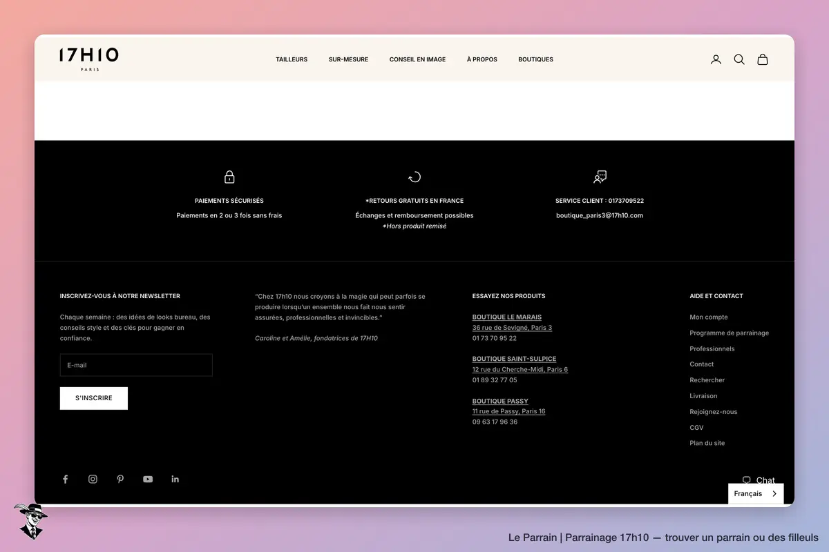 Page parrainage de 17h10
