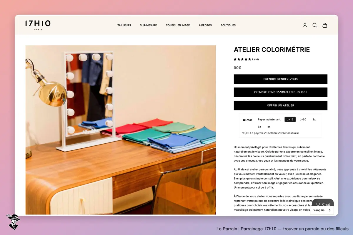 Page produit de 17h10