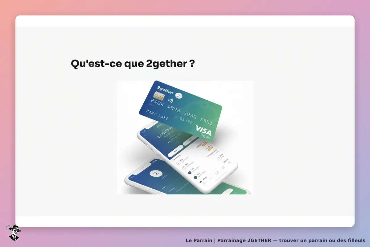2GETHER : carte de paiement et application mobile affichant des informations financières