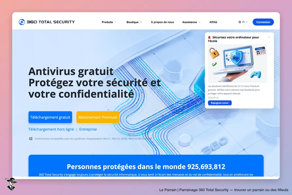 Page d'accueil de 360 Total Security