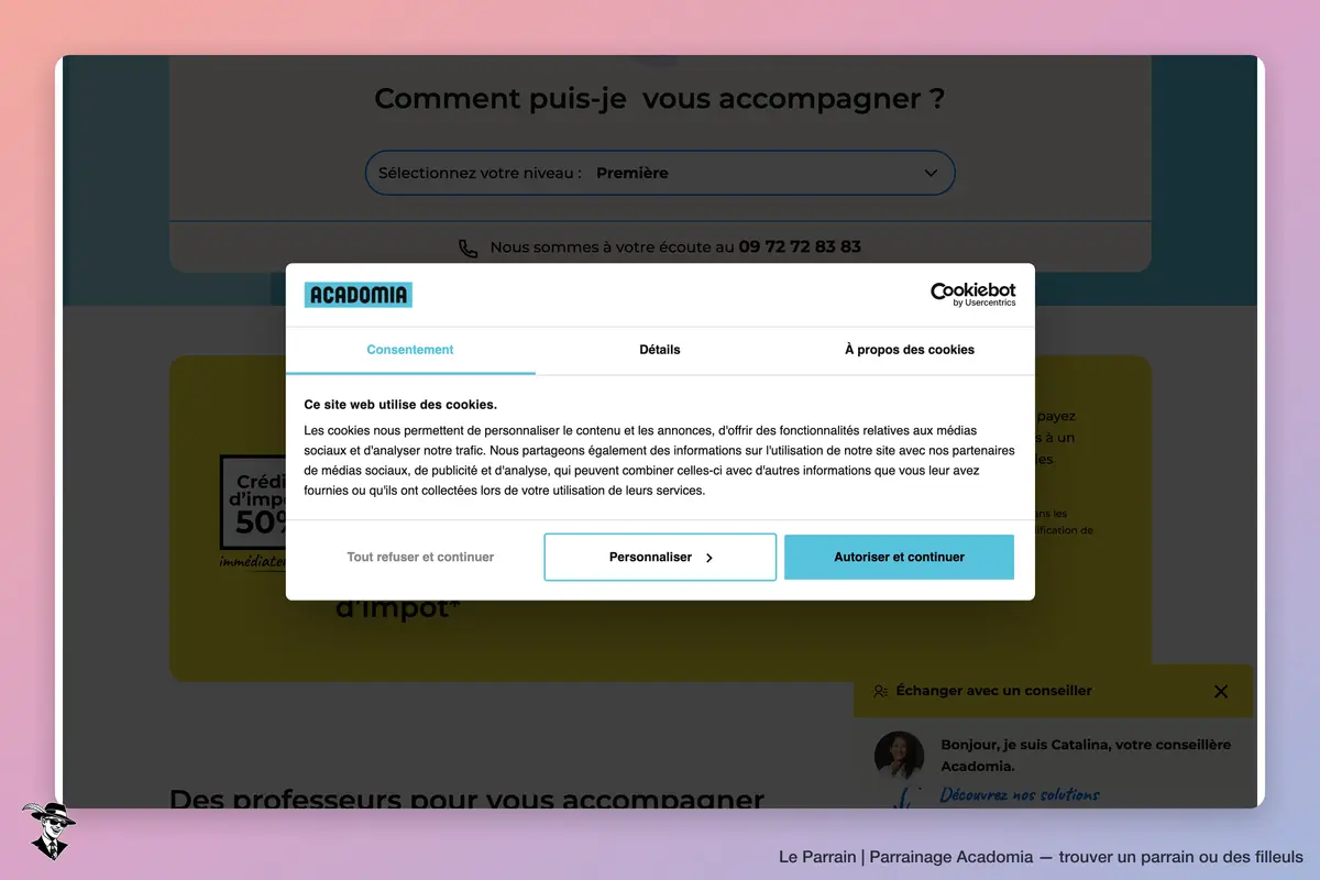 Capture d'écran de Acadomia