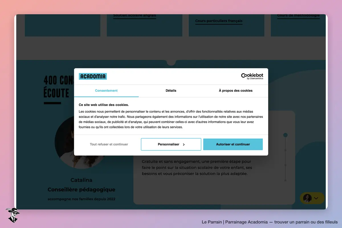 Capture d'écran de Acadomia