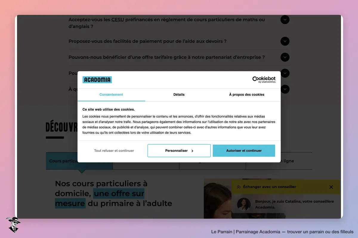 Capture d'écran de Acadomia