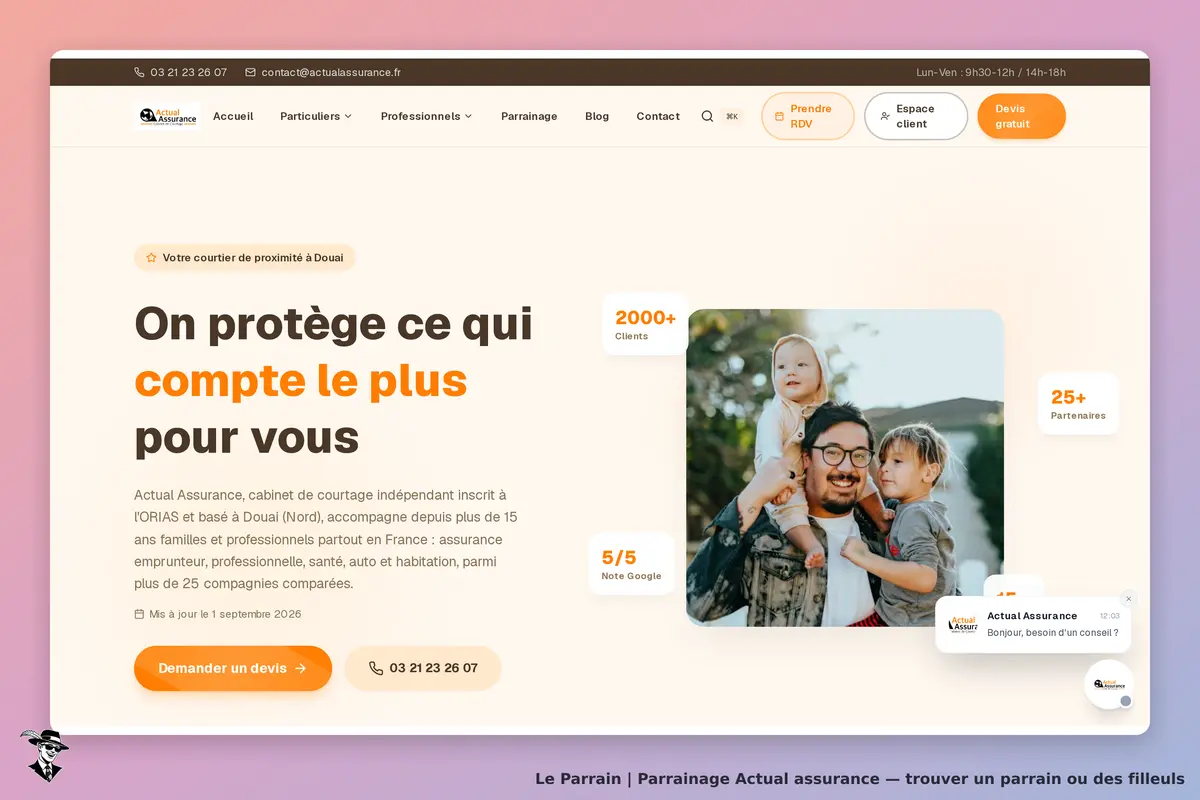 Page d'accueil de Actual assurance 