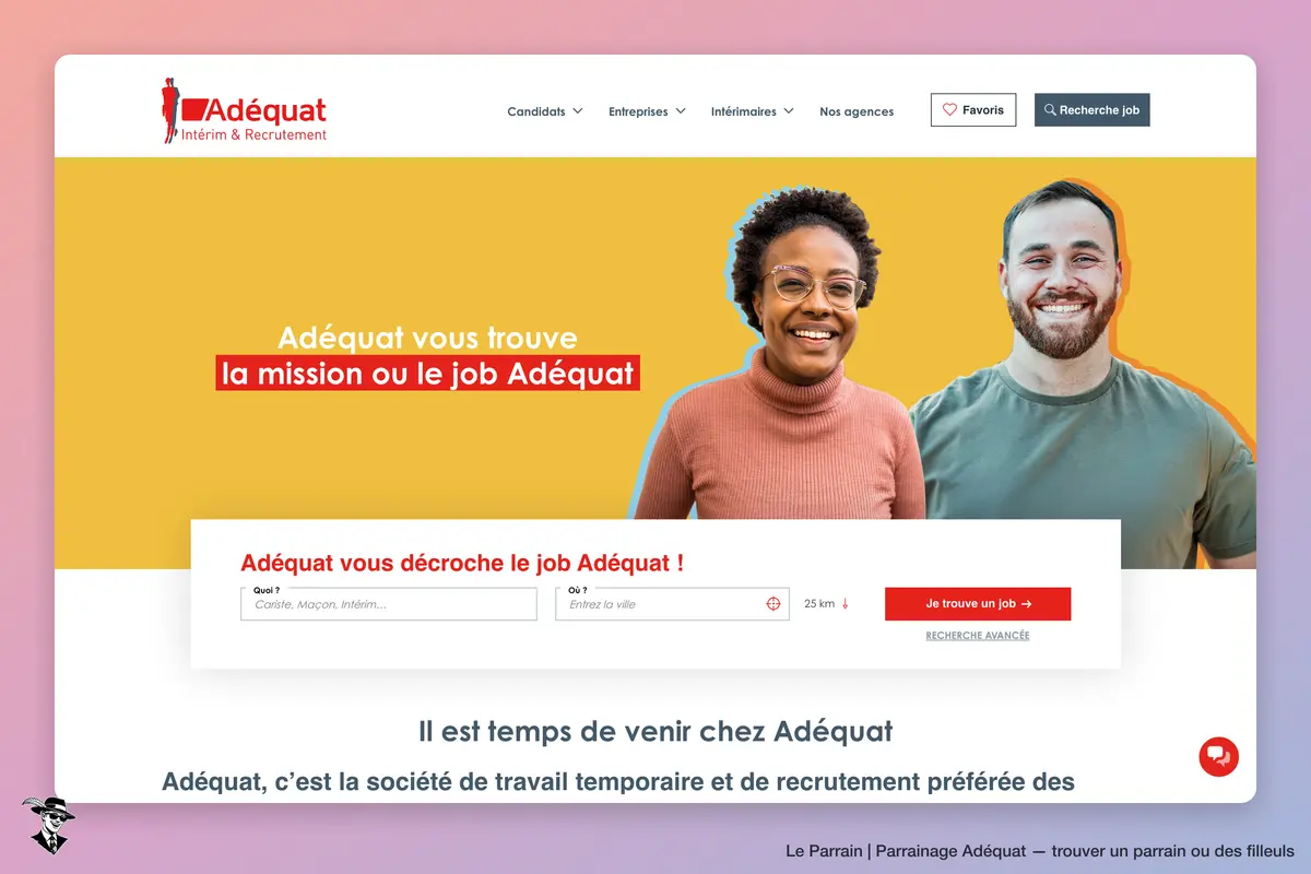 Page d'accueil de Adéquat