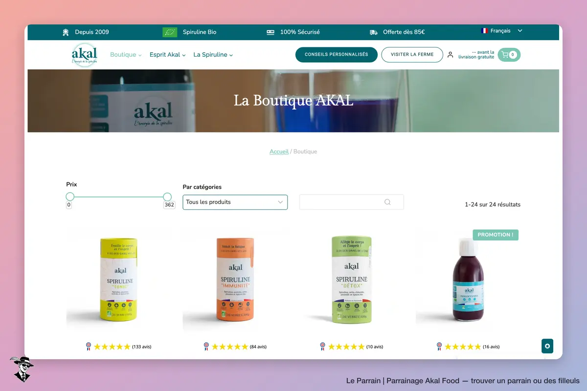Page catégorie de Akal Food