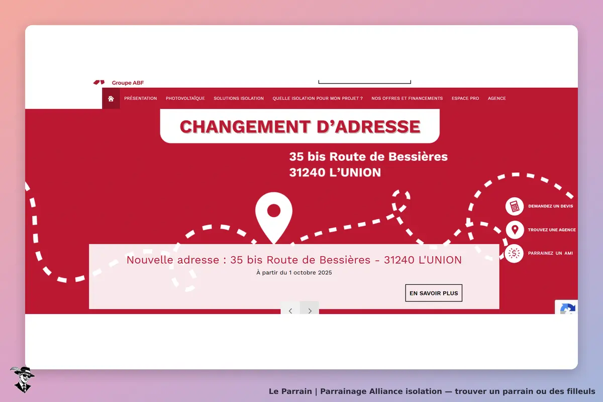 Alliance isolation : annonce de changement d'adresse avec une carte et un emplacement marqué