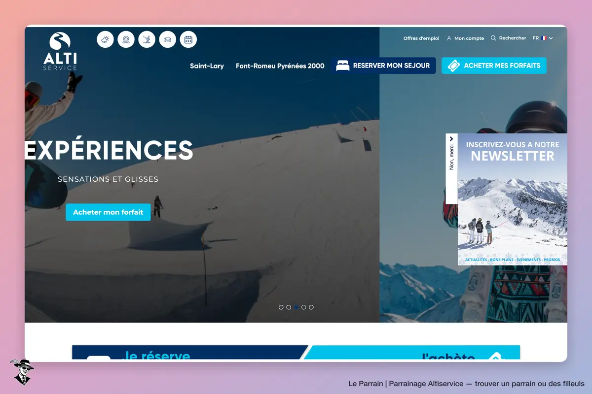 Page d'accueil de Altiservice