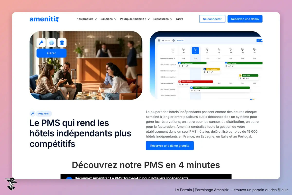 Page produit de Amenitiz