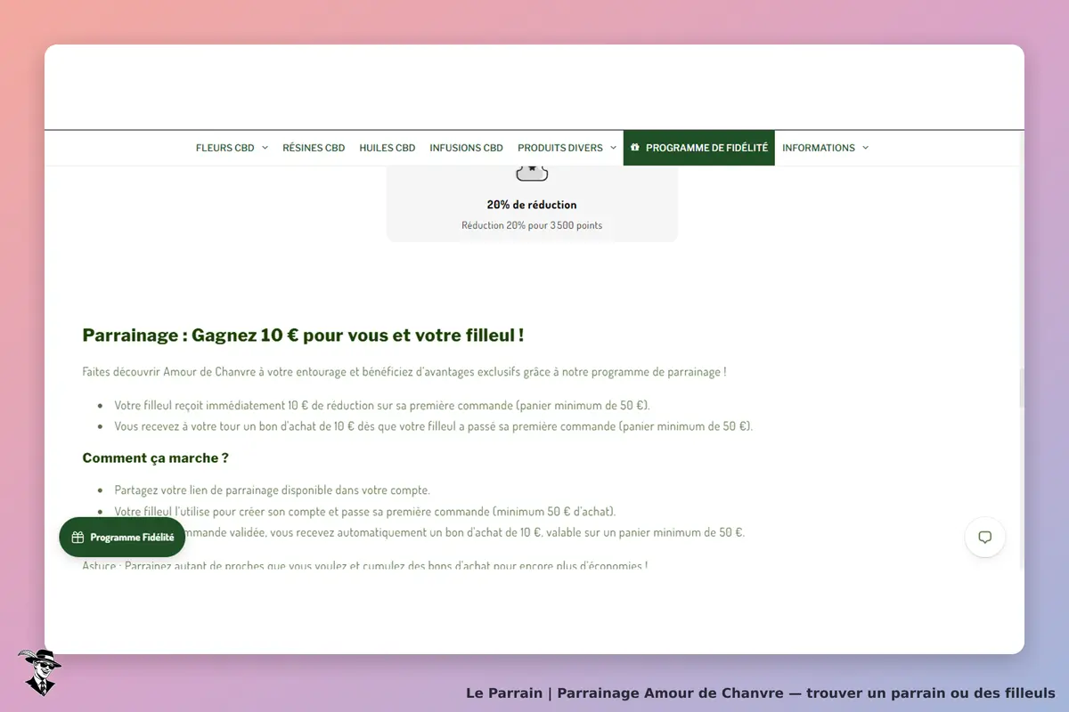 PROGRAMME DE FIDÉLITÉ