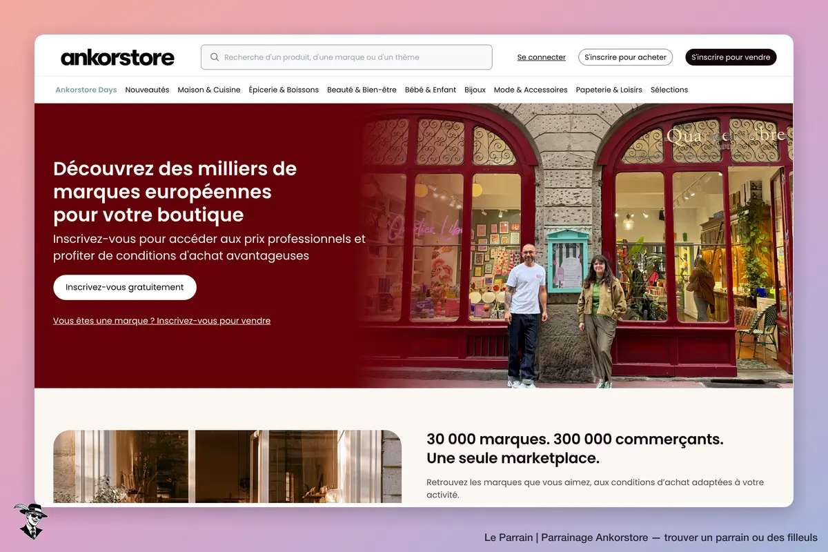 Page d'accueil de Ankorstore