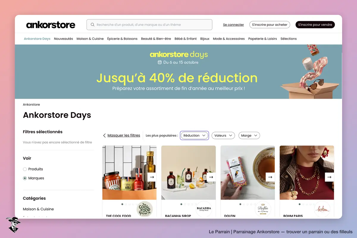 Page catégorie de Ankorstore