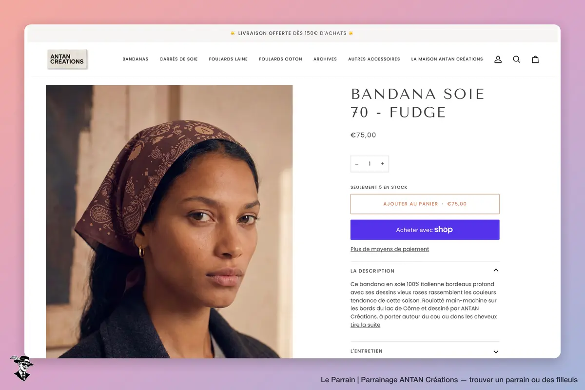 Page produit de ANTAN Créations