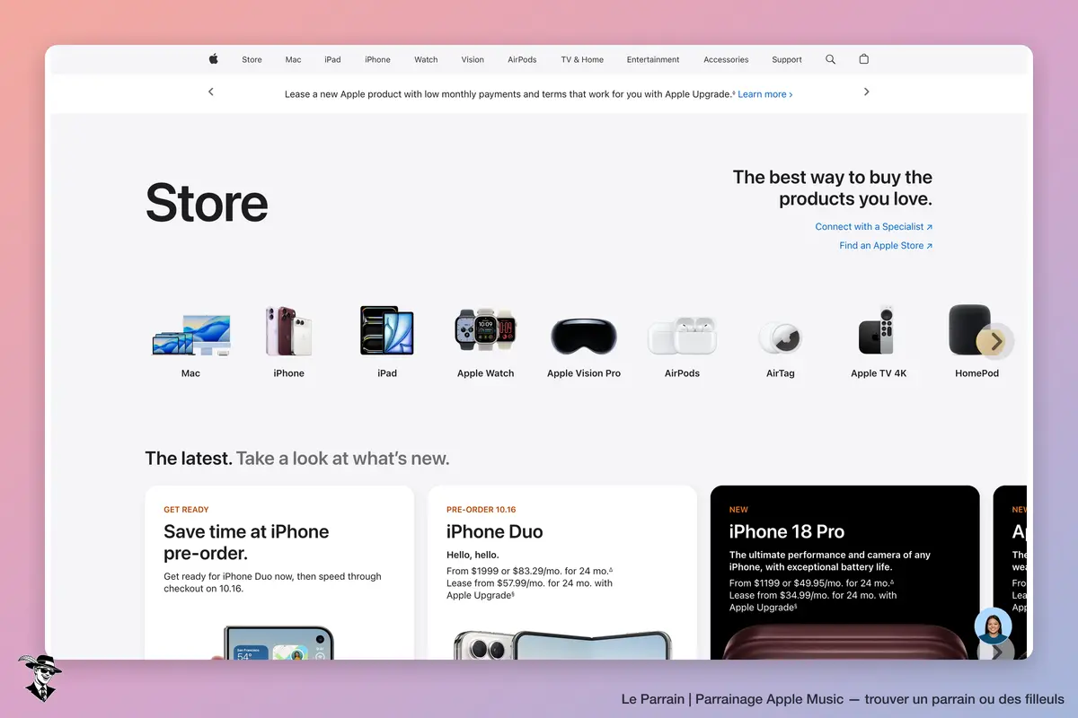Page catégorie de Apple Music