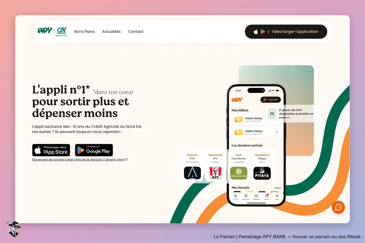Page d'accueil de APY BANK