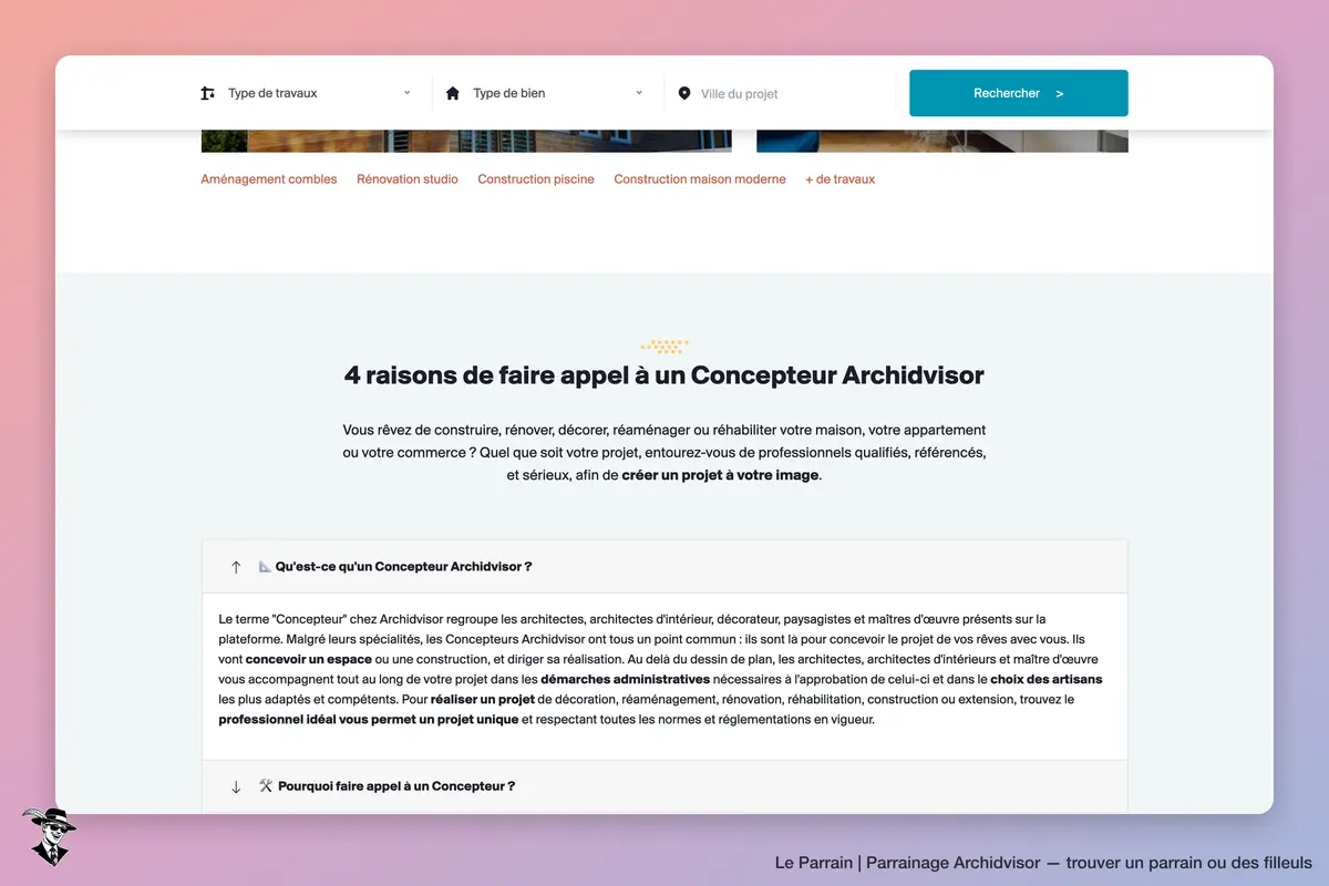 Capture d'écran de Archidvisor