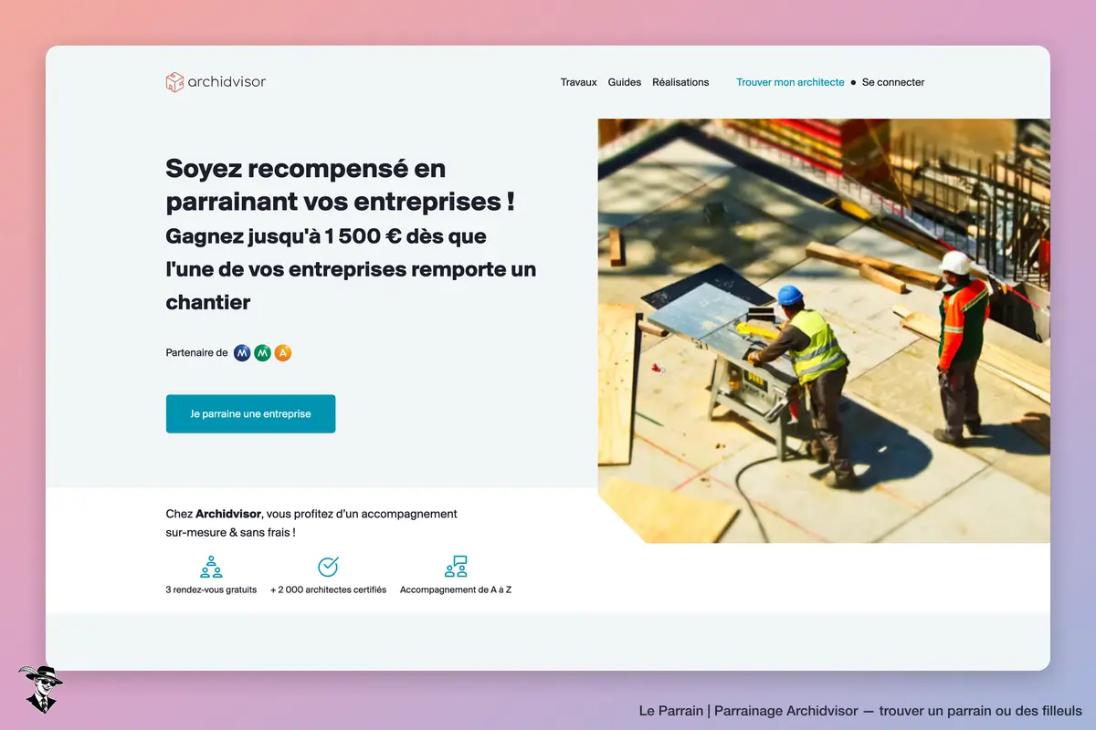 Page parrainage de Archidvisor