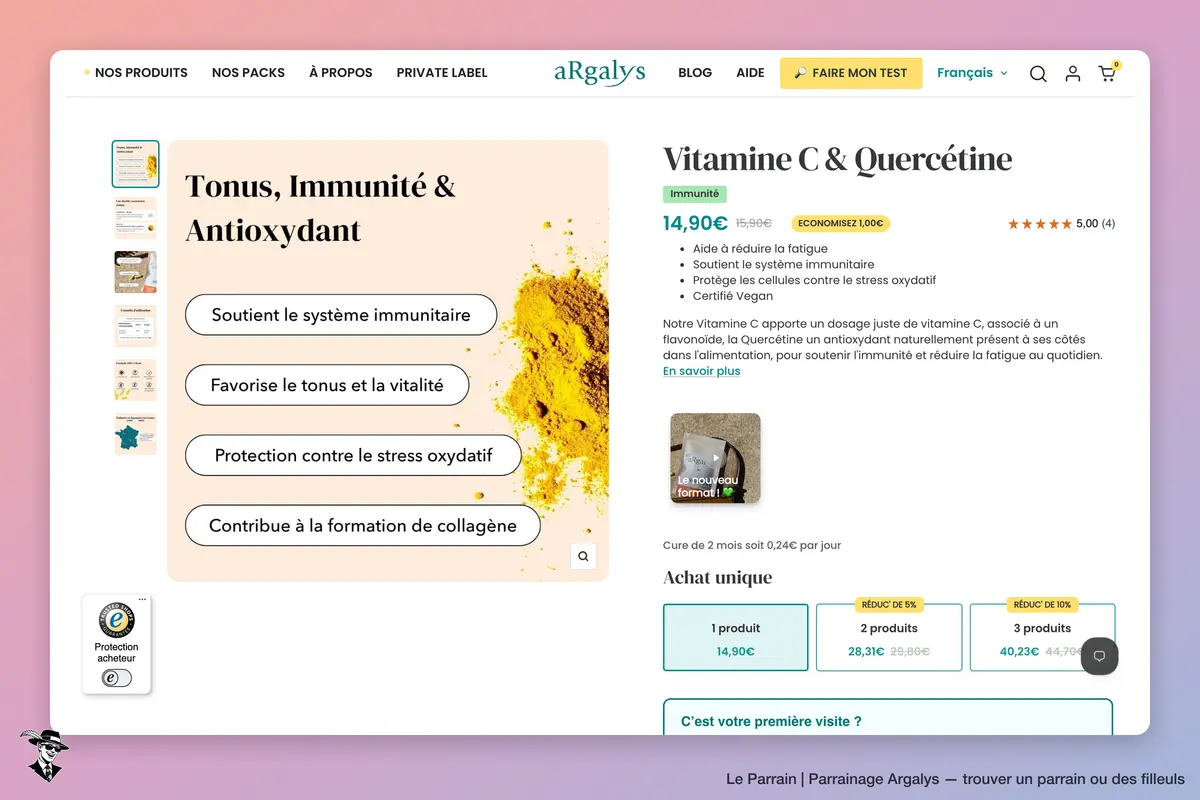 Page produit de Argalys