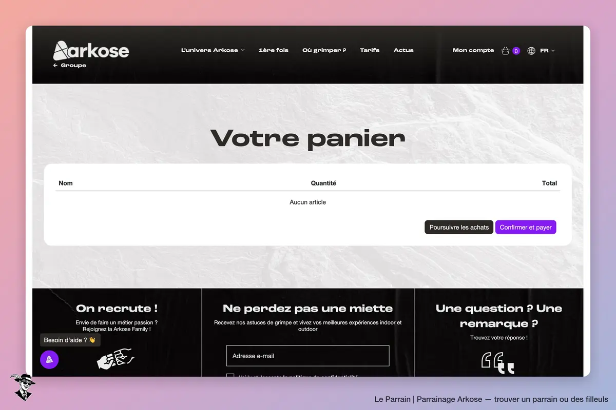 Page catégorie de Arkose