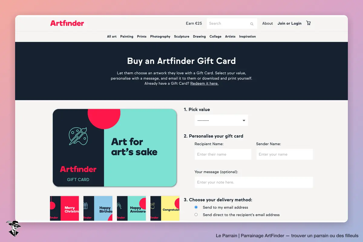Page produit de ArtFinder