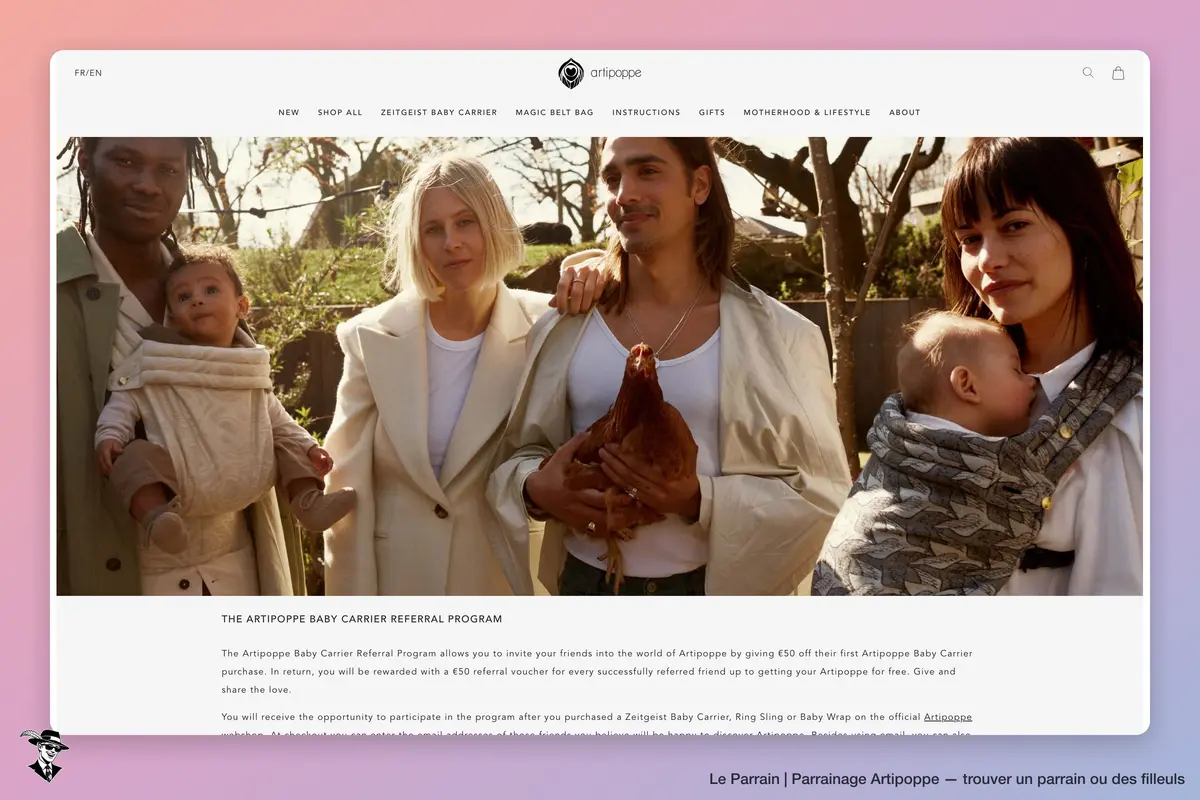 Page parrainage de Artipoppe