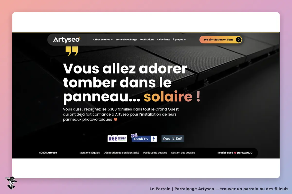 il montre la page d'acceuille du site