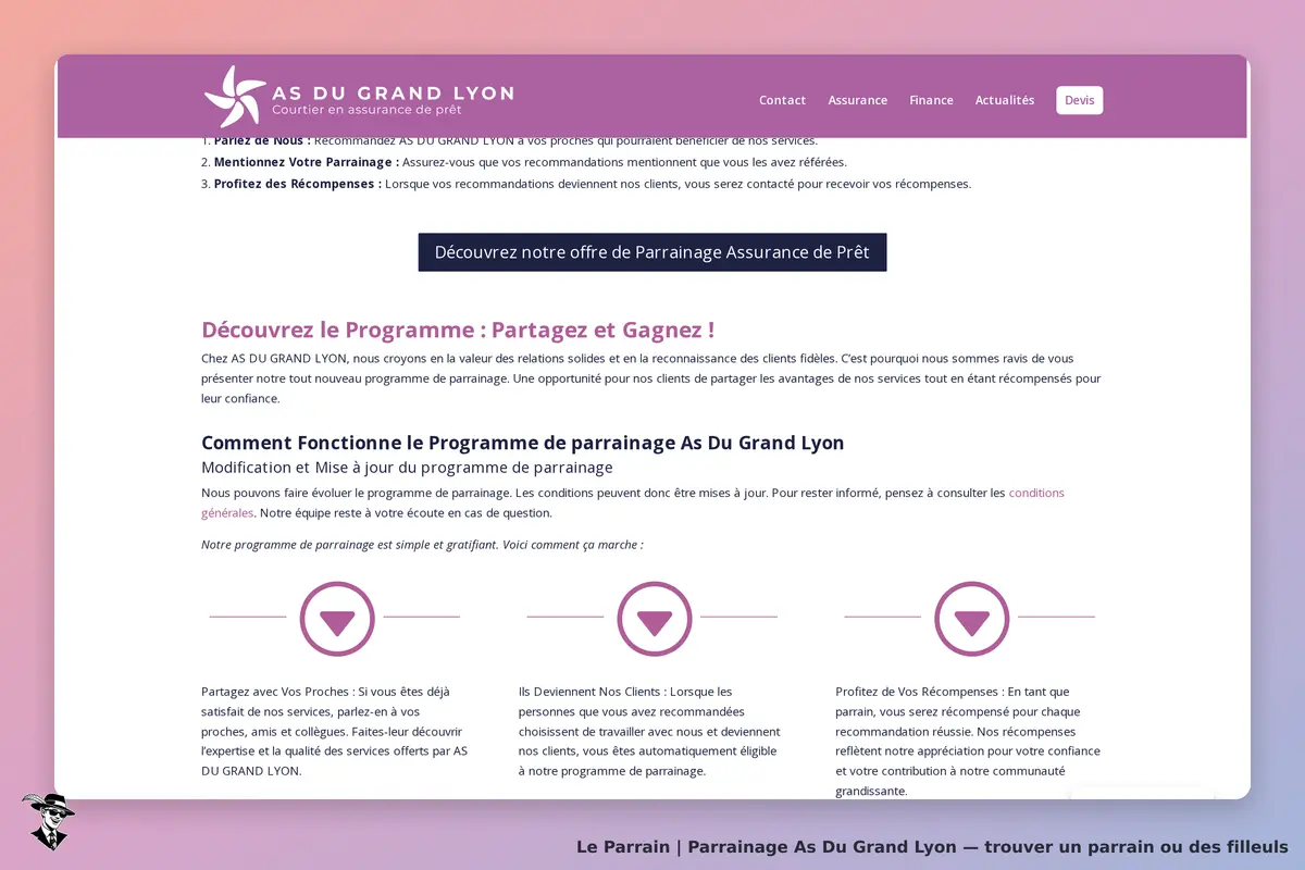 As Du Grand Lyon : présentation du programme de parrainage avec étapes et explications