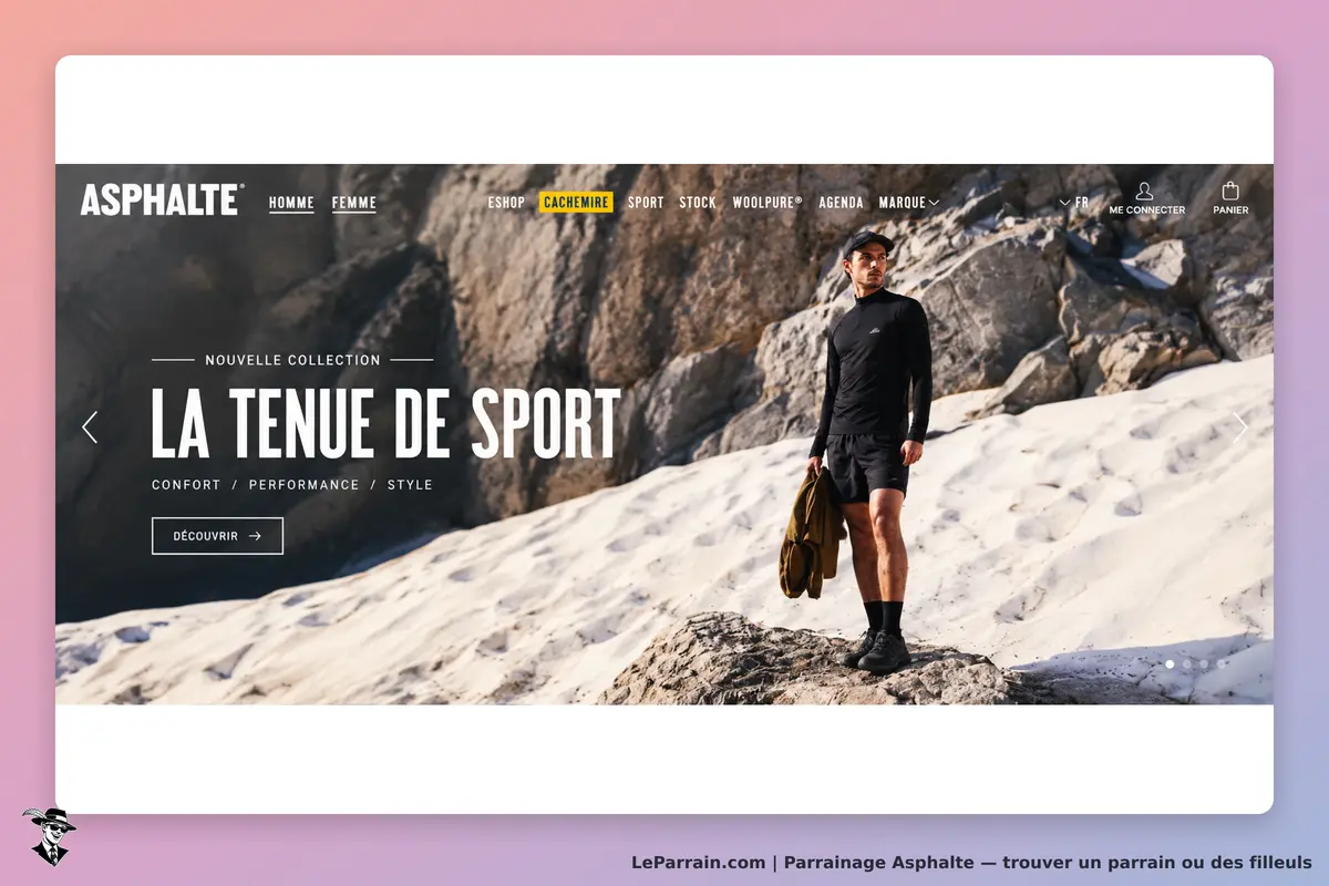 Asphalte : homme en tenue de sport sur une plage rocheuse, avec un sac à la main