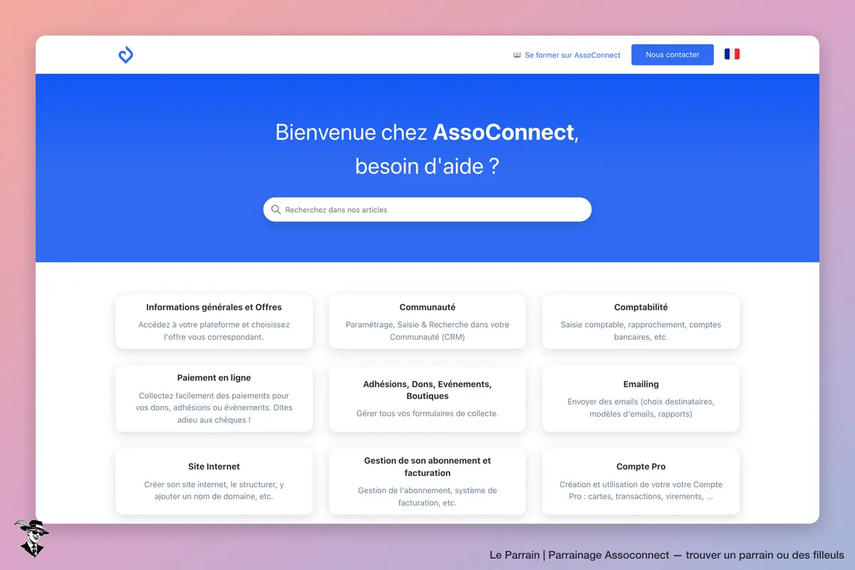 Page d'accueil de Assoconnect