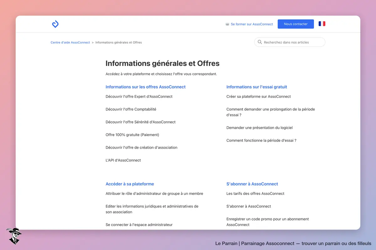 Page catégorie de Assoconnect