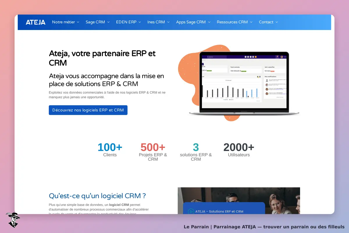 Page d'accueil de ATEJA