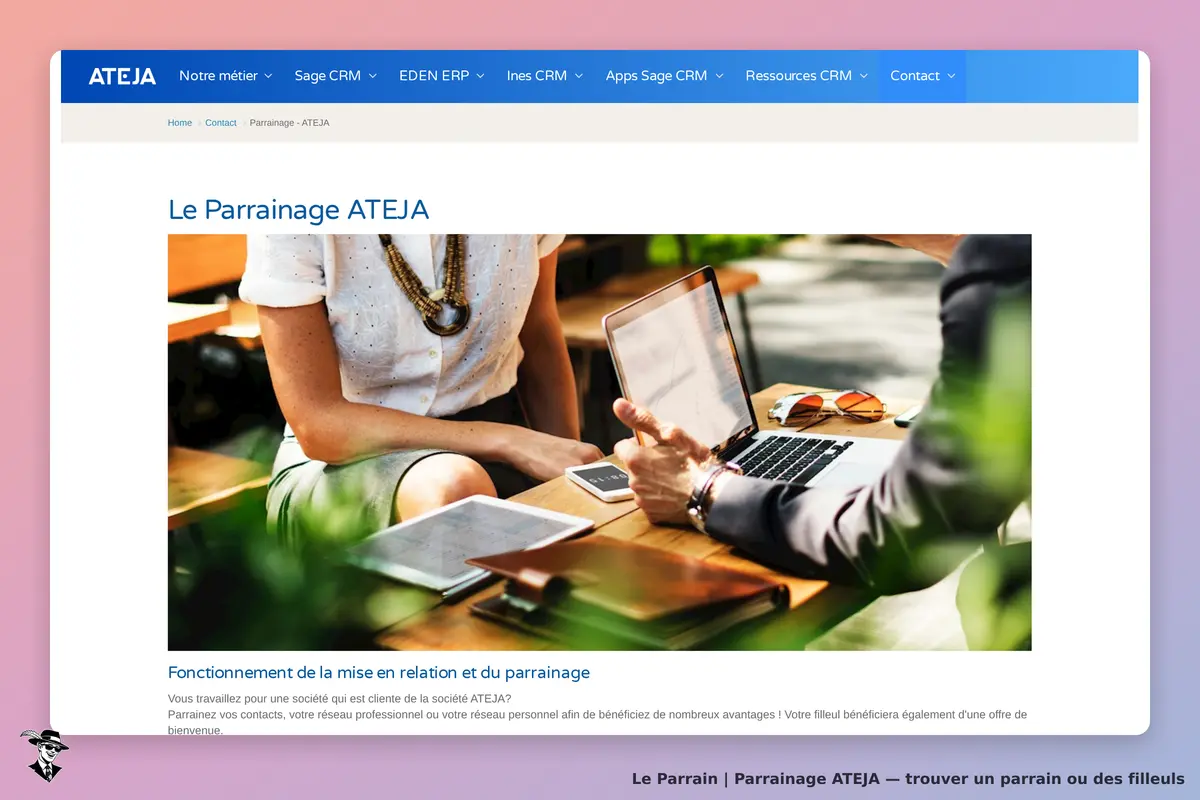 Page parrainage de ATEJA