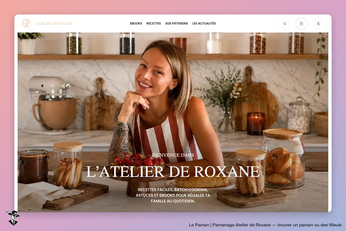 Page d'accueil de Atelier de Roxane