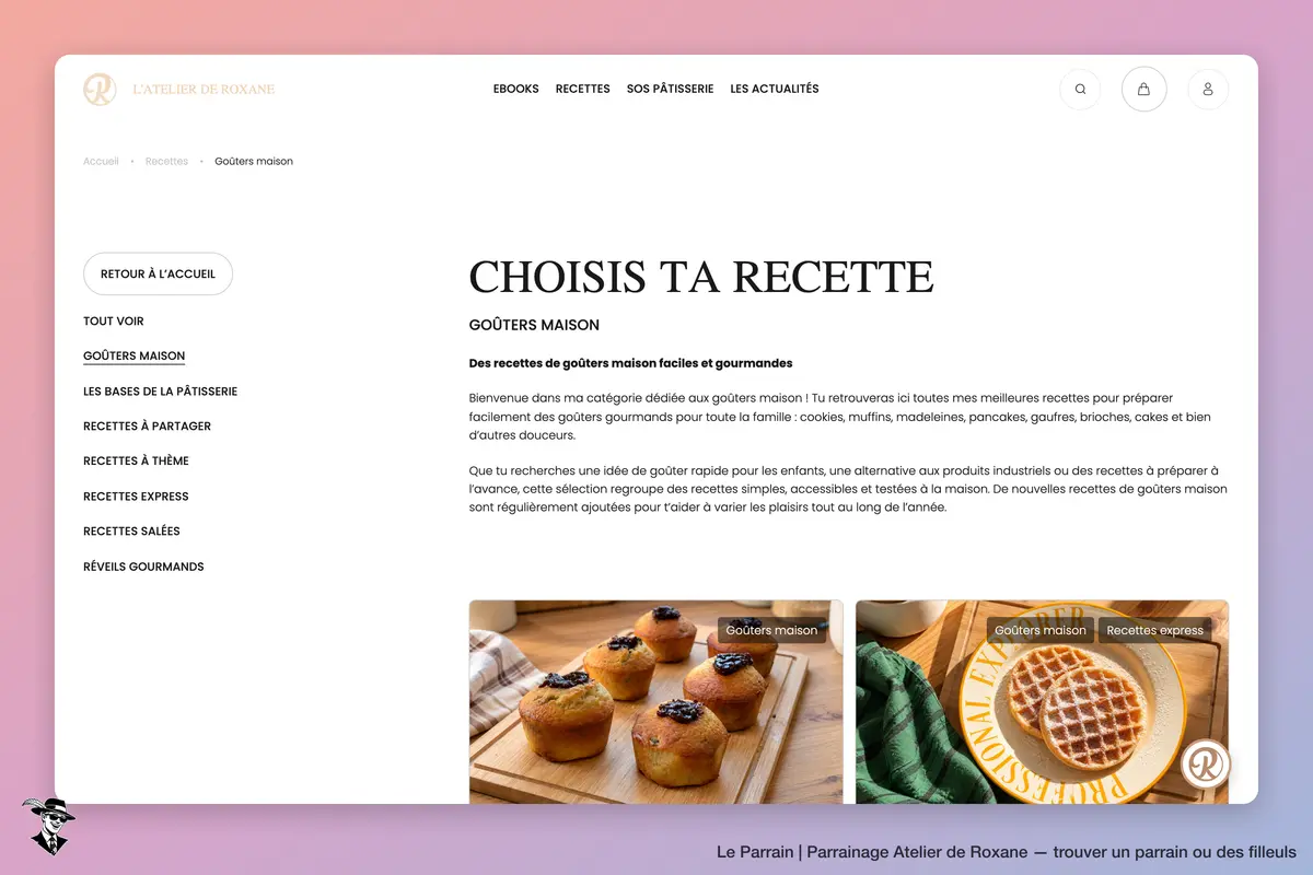Page catégorie de Atelier de Roxane