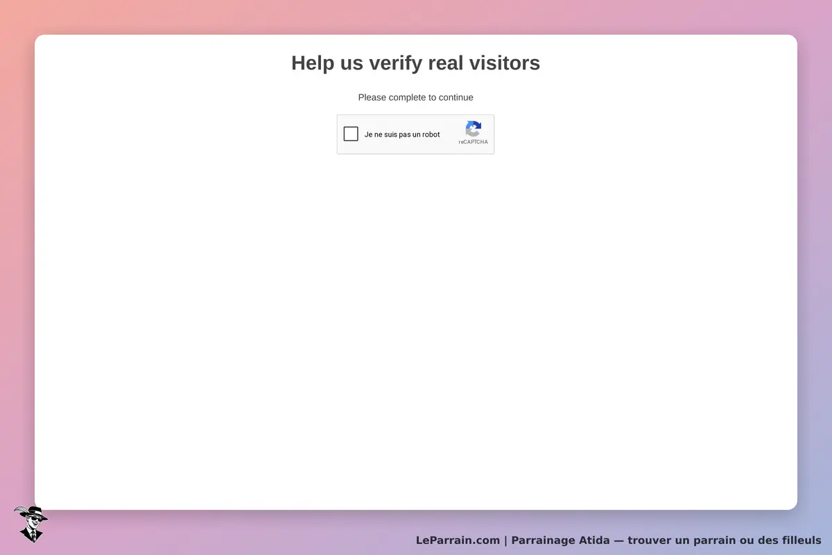 Atida : écran de vérification avec un message et un captcha pour confirmer l'utilisateur