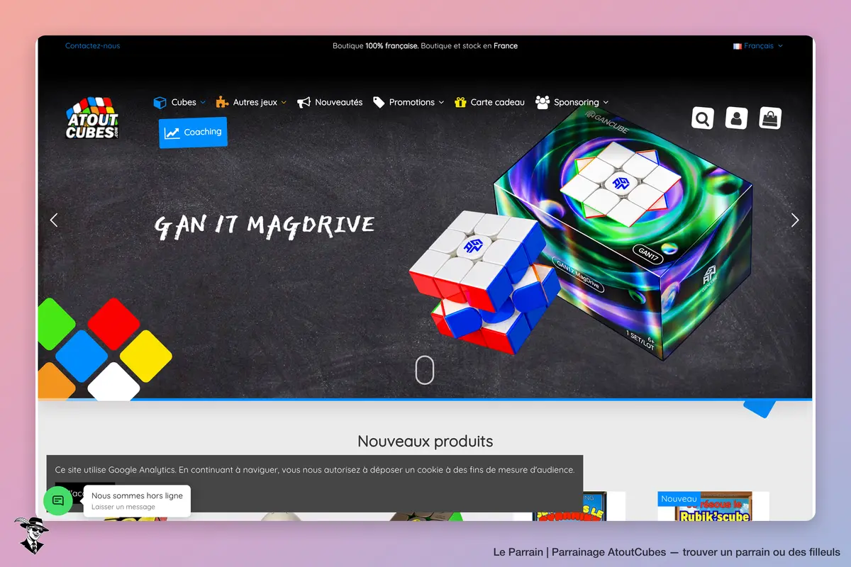 Page d'accueil de AtoutCubes