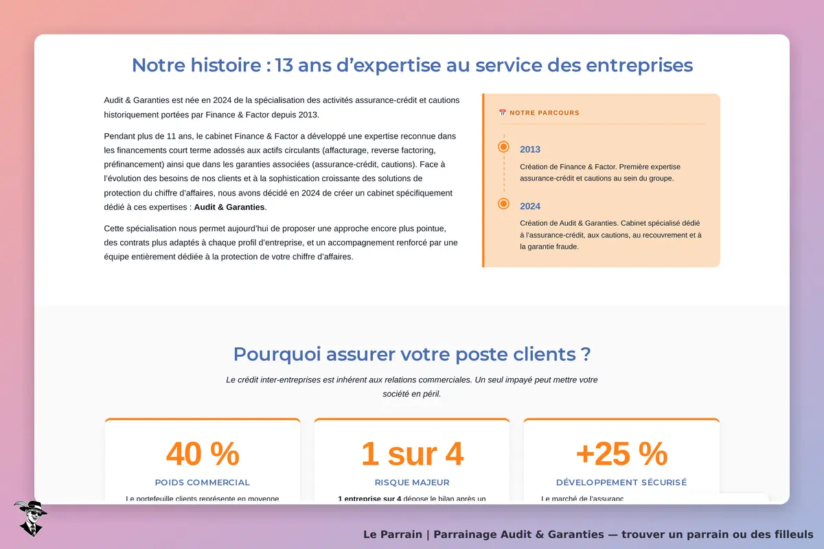 Capture d'écran de Audit & Garanties