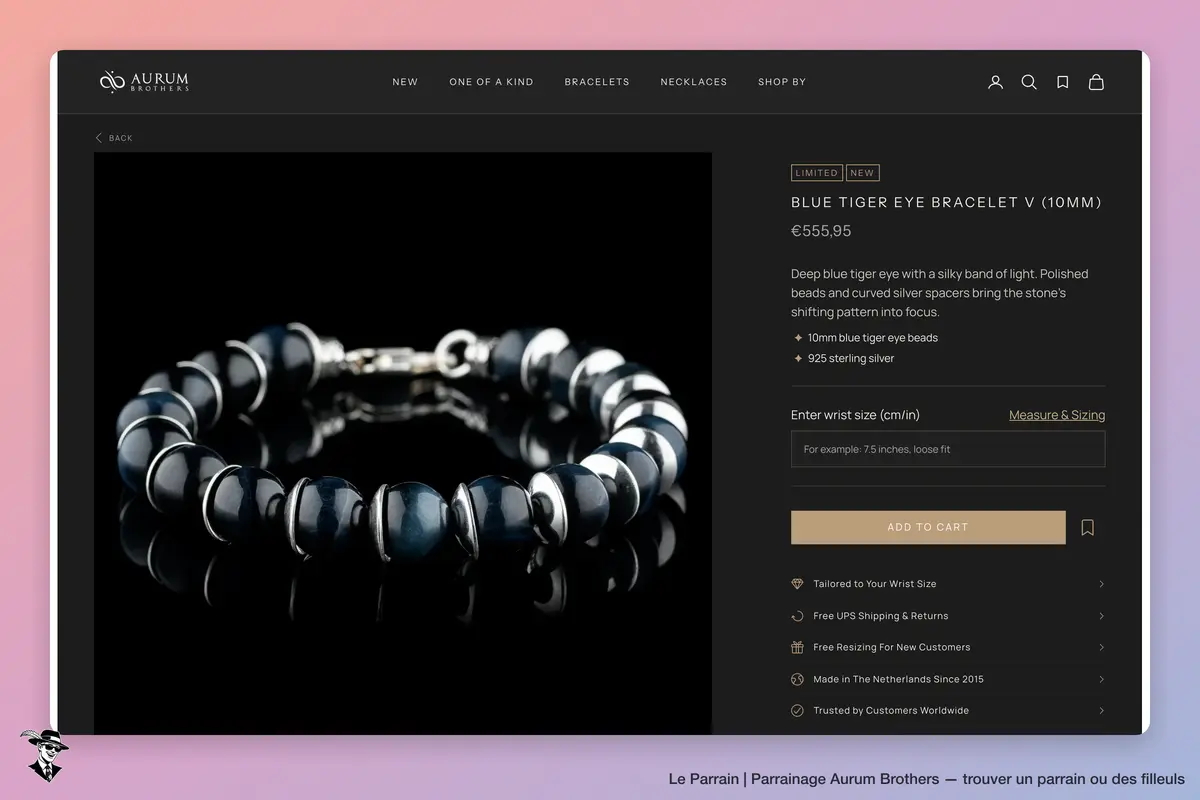 Page produit de Aurum Brothers