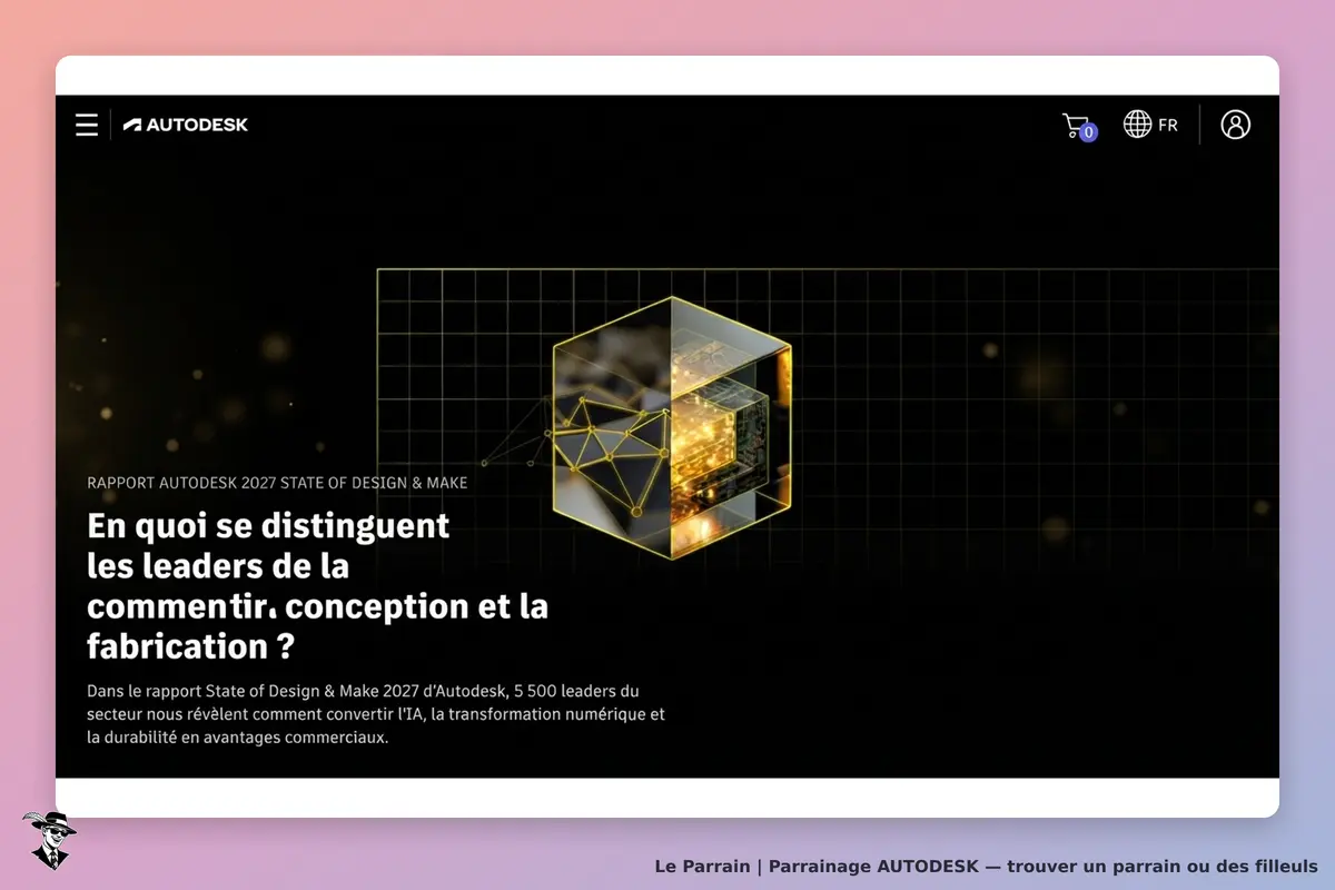 AUTODESK : page d'accueil présentant le rapport 2027 sur la conception et la fabrication