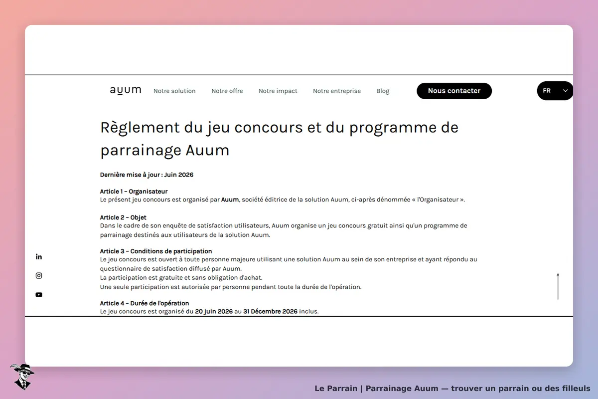 reglement parrainage