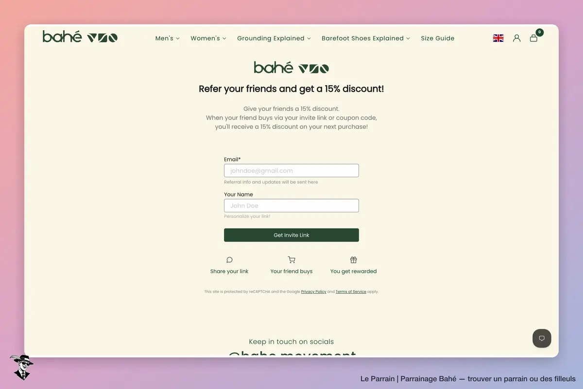 Page parrainage de Bahé
